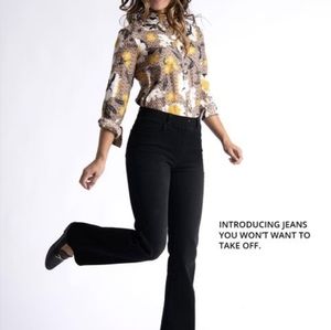 Betabrand Bootcut Denim. Washed black.